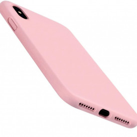 husa iphone X Max din silicon si catifea roz