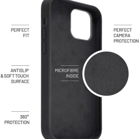 husa iphone 15 plus negru si catifea planetphone