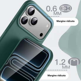 husa iphone 17 pro max verde din silicon si catifea la interior planetphone