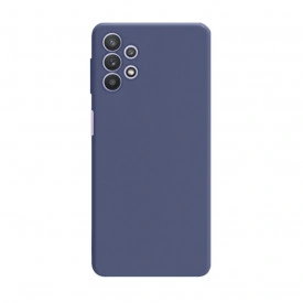 Husa protectie Samsung A32 4G, ultra slim, silicon Bleumarin, cu interior de catifea, protectie camera