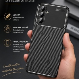 husa samsung a36 carbon silicon neagra antisoc