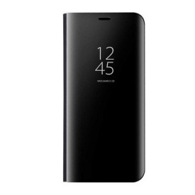 Husa Protectie Samsung Galaxy A50, Flip Cover, Clear View Mirror, Negru