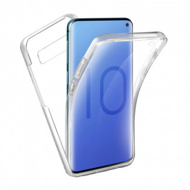 Husa protectie Samsung Galaxy S10, Fully PC & Glass 360° (fata + spate), transparenta, ultra slim, Premium Quality