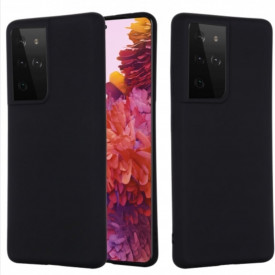 Husa protectie Samsung Galaxy S21 Ultra, ultra slim, silicon Negru, cu interior de catifea, protectie camera - Img 3