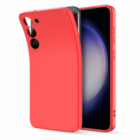 husa silicon si catifea samsung s23 rosu planetphone