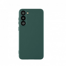 Husa protectie Samsung Galaxy S23, ultra slim, silicon Verde inchis, cu interior de catifea, protectie camera