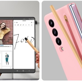 husa samsung z fold 3 cu s pen roz planetphone