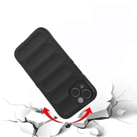 Husa protectie Wave style, compatibila cu iPhone 15, antisoc, silicon Negru, interior din microfibra, anti-alunecare, protectie camera, protectie ecran - Img 6