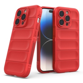 Husa protectie Wave style, compatibila cu iPhone 16 Pro Max, antisoc, silicon Rosu, interior din microfibra, anti-alunecare, protectie camera, protectie ecran - Img 2