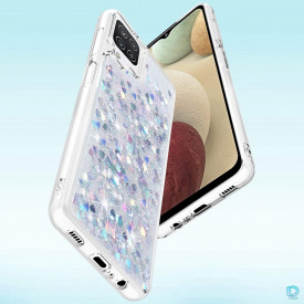 Husa Samsung Galaxy A12, cu Apa si Sclipici, Lichid si Glitter, Fashion, protectie camera, Argintiu - Img 4