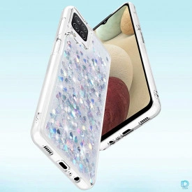 Husa Samsung Galaxy A12, cu Apa si Sclipici, Lichid si Glitter, Fashion, protectie camera, Argintiu - Img 4