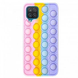 Husa Samsung Galaxy A22 4G, husa POP IT, Push Pop Bubble Fidget, Antisoc, antistres, din silicon, Mov/Roz/Bej