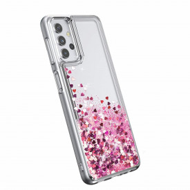 Husa Samsung Galaxy A53, cu Apa si Sclipici, Lichid si Glitter, Fashion, protectie camera, Roz