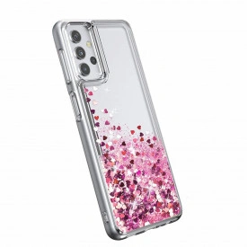 Husa Samsung Galaxy A53, cu Apa si Sclipici, Lichid si Glitter, Fashion, protectie camera, Roz