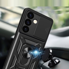 Husă Samsung Galaxy A55 Armor antisoc Rosie – protecție maximă, inel suport, colțuri întărite - Img 6