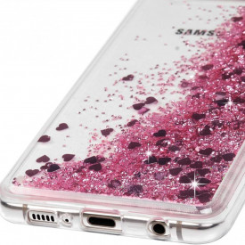 Husa fashion samsung s10 sclipici si apa roz planetphone