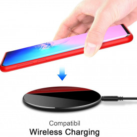 Husa Samsung Galaxy S10, ultra slim silicon si microfibra, Rosu - Img 4