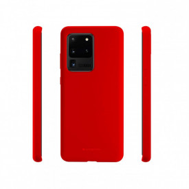 Husa Samsung Galaxy S20 Ultra, ultra slim, silicon Rosu, cu interior de catifea, protectie camera - Img 2