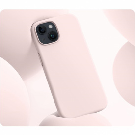 husa iphone 15 roz palsilicon si catifea planetphone