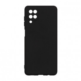 Husa slim din silicon Samsung Galaxy A22 4G, silicon Negru, cu interior de catifea