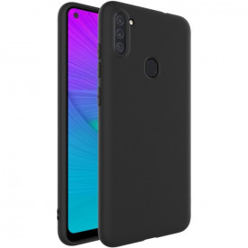 Husa slim Samsung Galaxy A11/M11, silicon Negru, cu interior de catifea