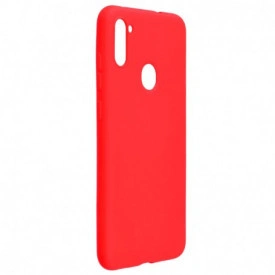 Husa slim Samsung Galaxy A11/M11, silicon Rosu, cu interior de catifea