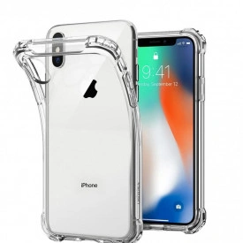 Husa slim transparenta Apple iPhone X/Xs antisoc, colturi intarite, silicon antialunecare