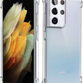 HUSA SILICON TRANSPARENT antisoc colturi SAMSUNG S21 ULTRA  PLANETPHONE 