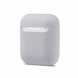 Husa suport cutiuta casti compatibila cu Airpods Apple Iphone, silicon Gri, 2 piese