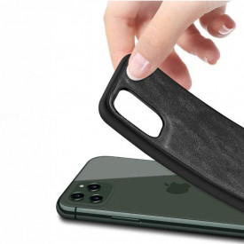 Husa X-Level iPhone 11 Pro Max din silicon si piele ecologica Luxury Leather, Negru - Img 4