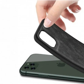 Husa X-Level iPhone 11 Pro Max din silicon si piele ecologica Luxury Leather, Negru - Img 4