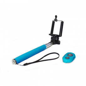 Selfie Stick MonoPod din Aluminiu, Bluetooth, cu telecomanda, 100cm, Universal, Albastru, compatibil IOS si Android - Img 3