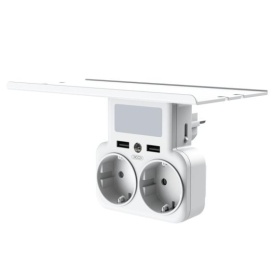 Adaptor Priza, XO (WL09) - dublu, cu senzor și LED, 2 porturi USB-A, lampa de noapte inclusă, WHITE - Img 3