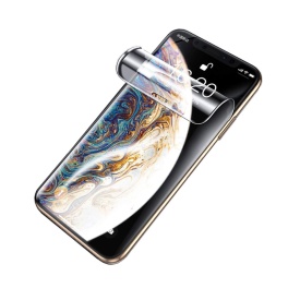 Folie de protectie ecran Mata din silicon compatibila cu iPhone 11 Pro Max, Anti Amprente, Perfect fit, TPU, acopera tot ecranul, transparenta - Img 2
