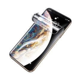 Folie de protectie ecran Mata din silicon compatibila cu iPhone 11 Pro Max, Anti Amprente, Perfect fit, TPU, acopera tot ecranul, transparenta - Img 2