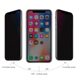 Folie protectie din sticla Privacy 3D, iPhone X/XS, full cover, full glue, case friendly, Premium Quality - Img 3