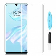 Folie protectie Huawei P30 Pro din sticla cu gel UV , case friendly, full screen, full glue, cu lampa UV + gel