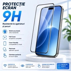 folie sticla full glue iphone 18 PRO rezistenta la socuri