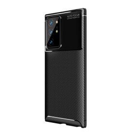 Husa antisoc compatibila cu Samsung Galaxy Note 20 Ultra, stil Carbon, silicon slim, Negru, Carbon look