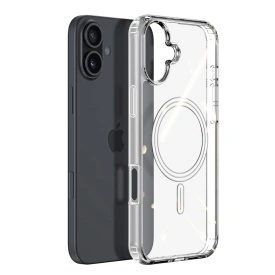 Husa de protectie iPhone 16 Plus, tip MagSafe, transparenta, ultra slim