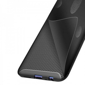 Husa Huawei P Smart 2021, stil carbon, ultra slim, Negru, fashion look, anti soc - Img 4