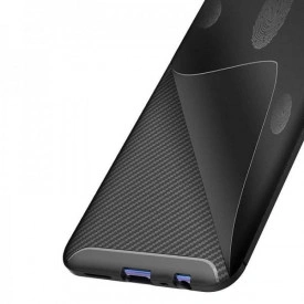 Husa Huawei P Smart 2021, stil carbon, ultra slim, Negru, fashion look, anti soc - Img 4
