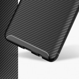 Husa iPhone 11 Pro Max stil carbon, ultra slim, Negru, fashion look - Img 4