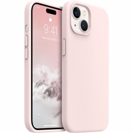 Husă iPhone 13 silicon mat roz – ultra slim, interior microfibră, protecție cameră