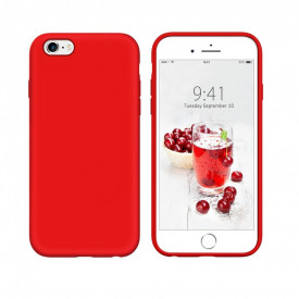 Husa iPhone 6 / iPhone 6S, ultra slim silicon, interior din catifea, Rosu