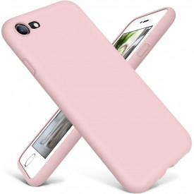 Husa iPhone 7 / iPhone 8, ultra slim silicon, interior din catifea, Roz - Img 3