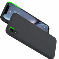 Husa iPhone XR Max, ultra slim silicon si microfibra Negru - Img 4