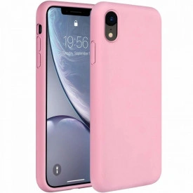 Husa iPhone XR, ultra slim silicon si microfibra, Roz