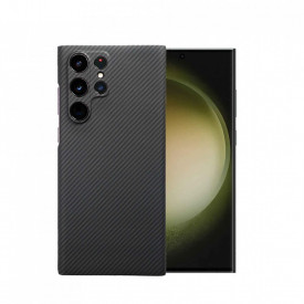 Husa protectie din Kevlar pentru Samsung Galaxy S22 Ultra, din Fibra de Carbon, Aramida, ultra slim, ultra rezistenta, protectie camera, Negru