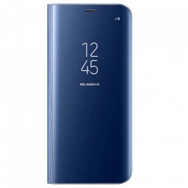 Husa Protectie Flip Cover, Clear View Mirror Samsung Galaxy S9, Albastru